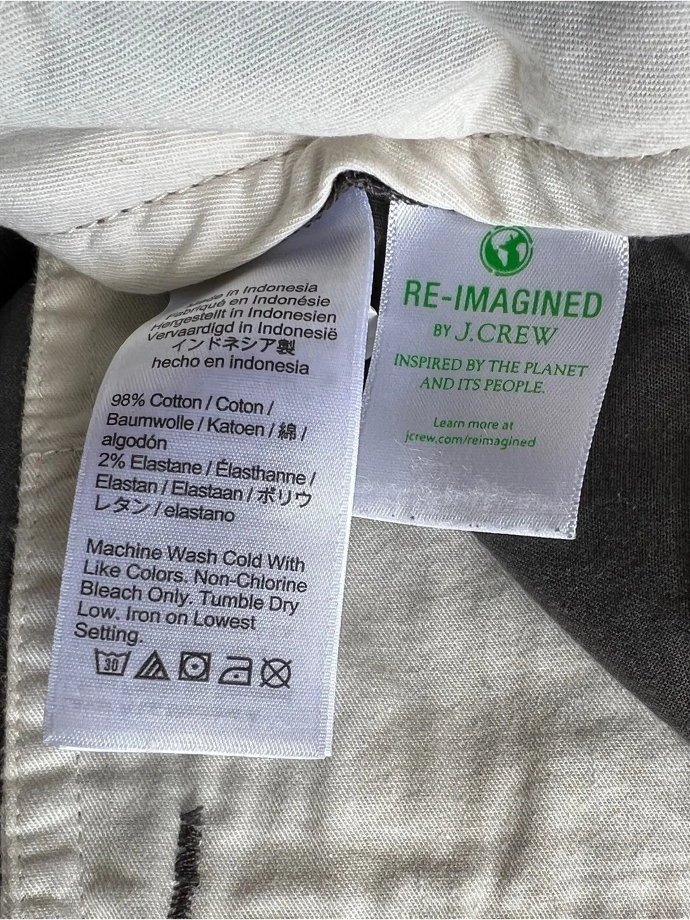J. Crew Men's Re-Imagined Cotton Chino Shorts - Gray Waist 34